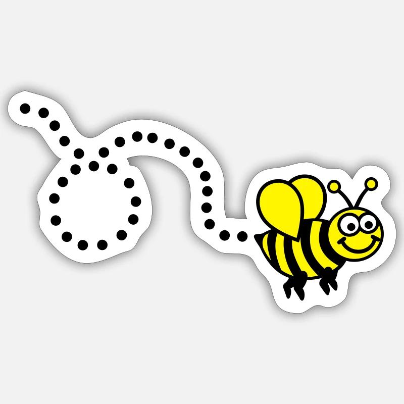 Bee - Sticker size S (10 x 10 cm) - white matte