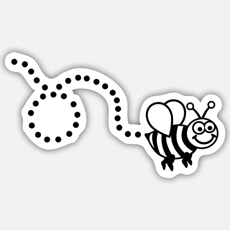Abeille - Sticker taille S (10 x 10 cm) - blanc mat