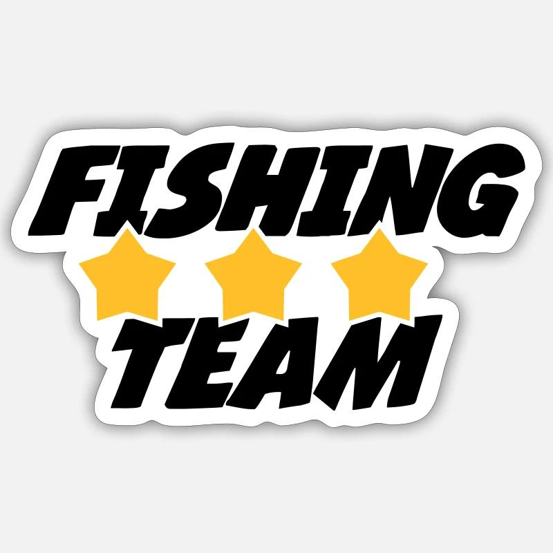 Fishing Team - Sticker Größe S (10 x 10 cm) - Mattweiß
