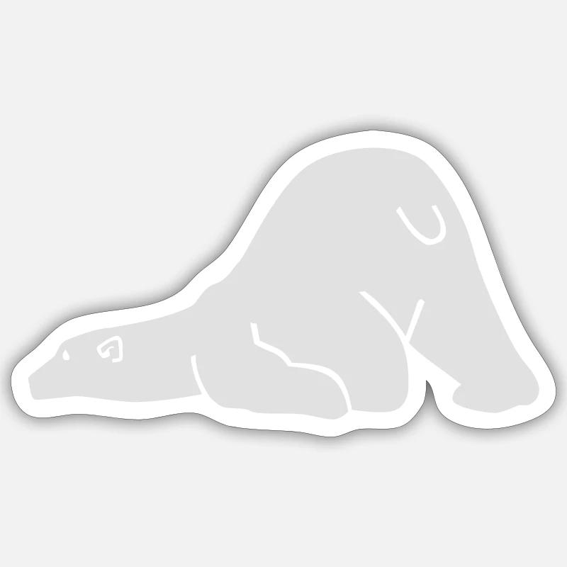 Eisbär - Sticker Größe S (10 x 10 cm) - Mattweiß