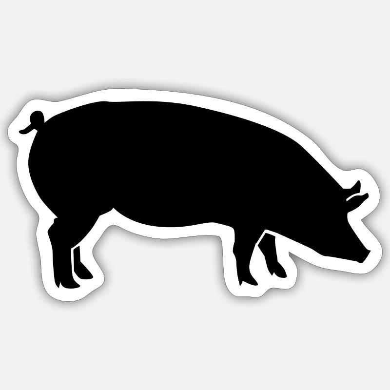 Schwein - Sticker Größe S (10 x 10 cm) - Mattweiß