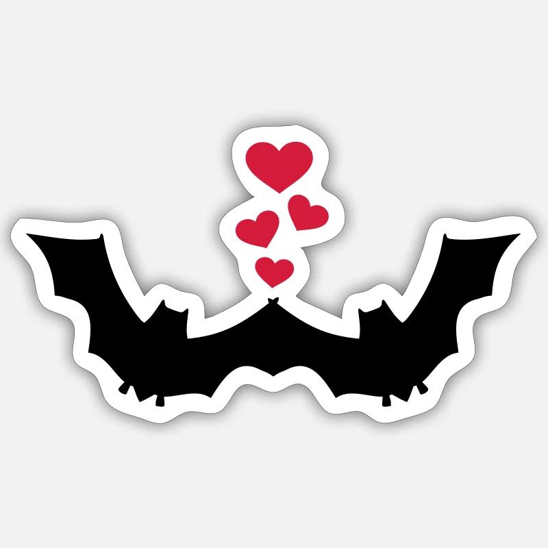 Fledermaus - Sticker Größe S (10 x 10 cm) - Mattweiß