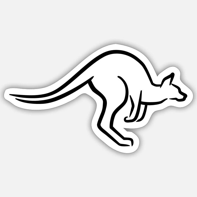 Kangaroo - Sticker size S (10 x 10 cm) - white matte