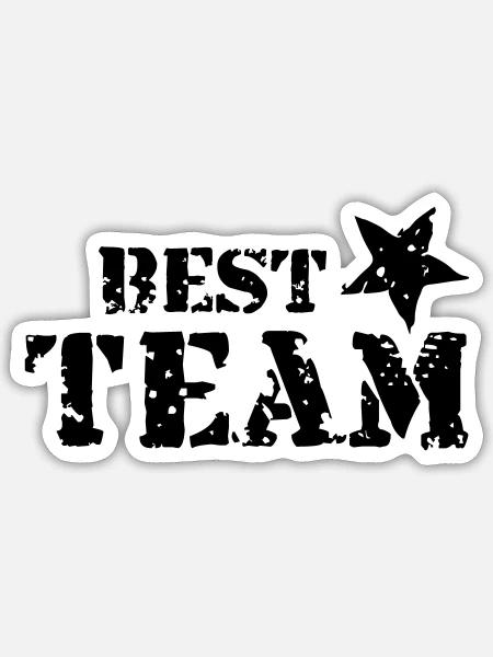 Best Team Stern Sport Crew Mannschaft Sieger Club - Sticker Größe S (10 x 10 cm) - Mattweiß