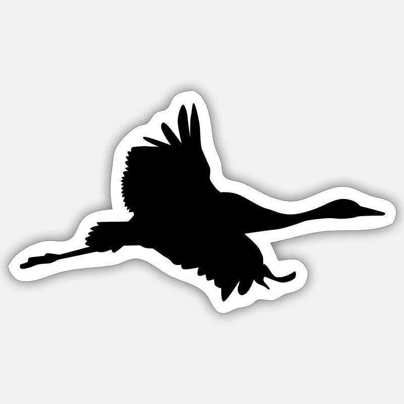 Grue - Sticker taille S (10 x 10 cm) - blanc mat