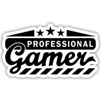 Pro Gamer (lettrage) - Sticker taille S (10 x 10 cm) - blanc mat - Devant