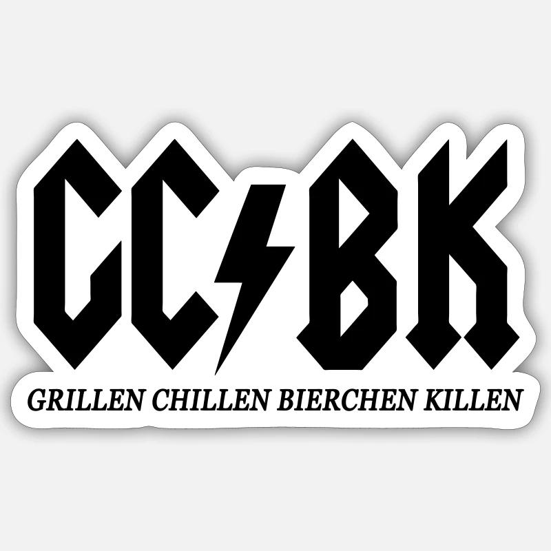 Grillen Chillen Bierchen Killen Sticker Größe S (10 x 10 cm)