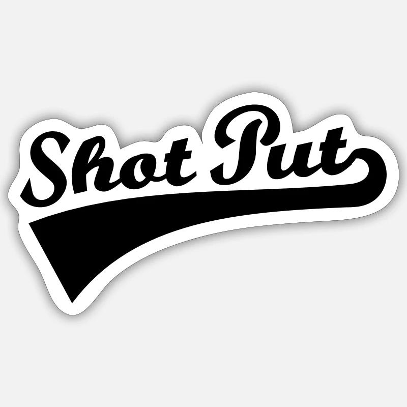 Kugelstoßen - Sticker Größe S (10 x 10 cm) - Mattweiß