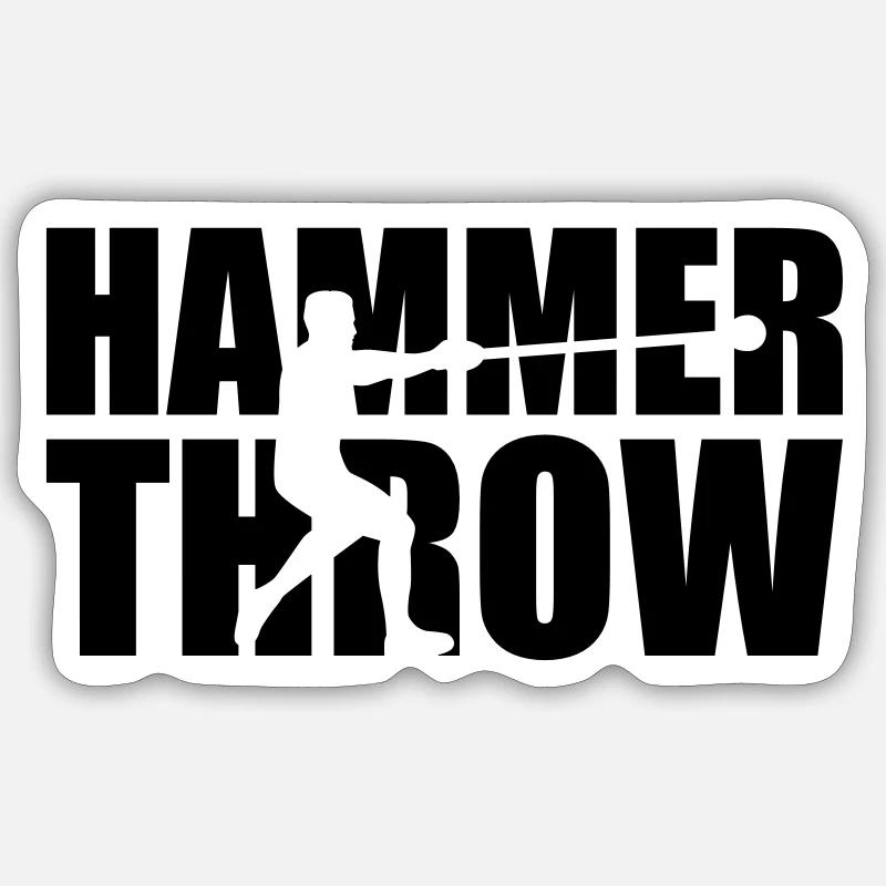 Hammer throw - Sticker size S (10 x 10 cm) - white matte