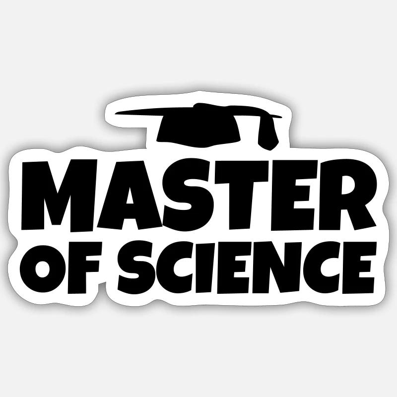 Master of Science Abschluss Studium Geschenk Sticker Größe S (10 x 10 cm)