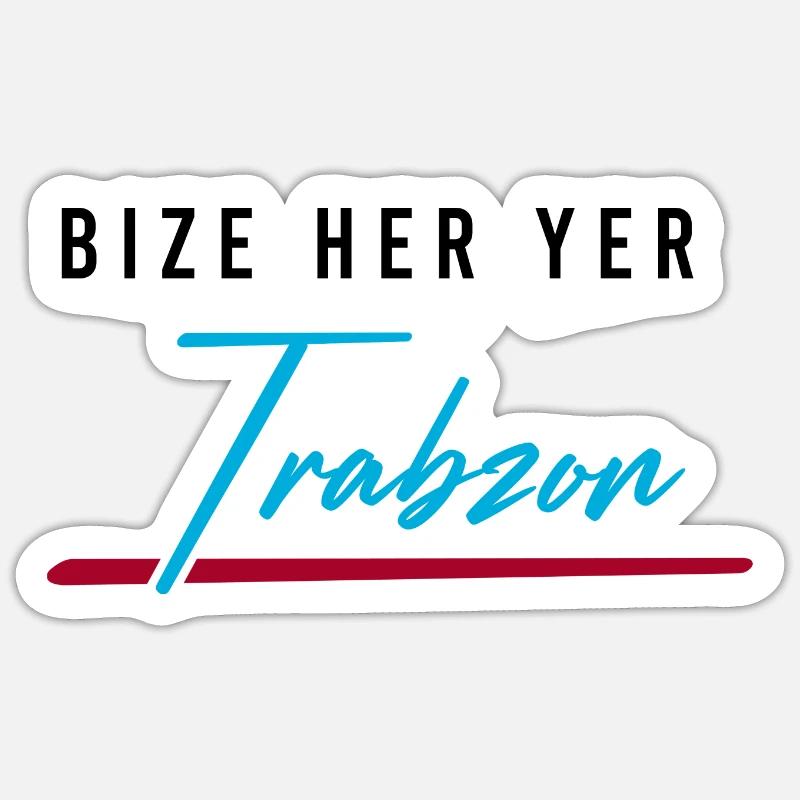 Bize son y compris Trabzon - Sticker taille S (10 x 10 cm) - blanc mat