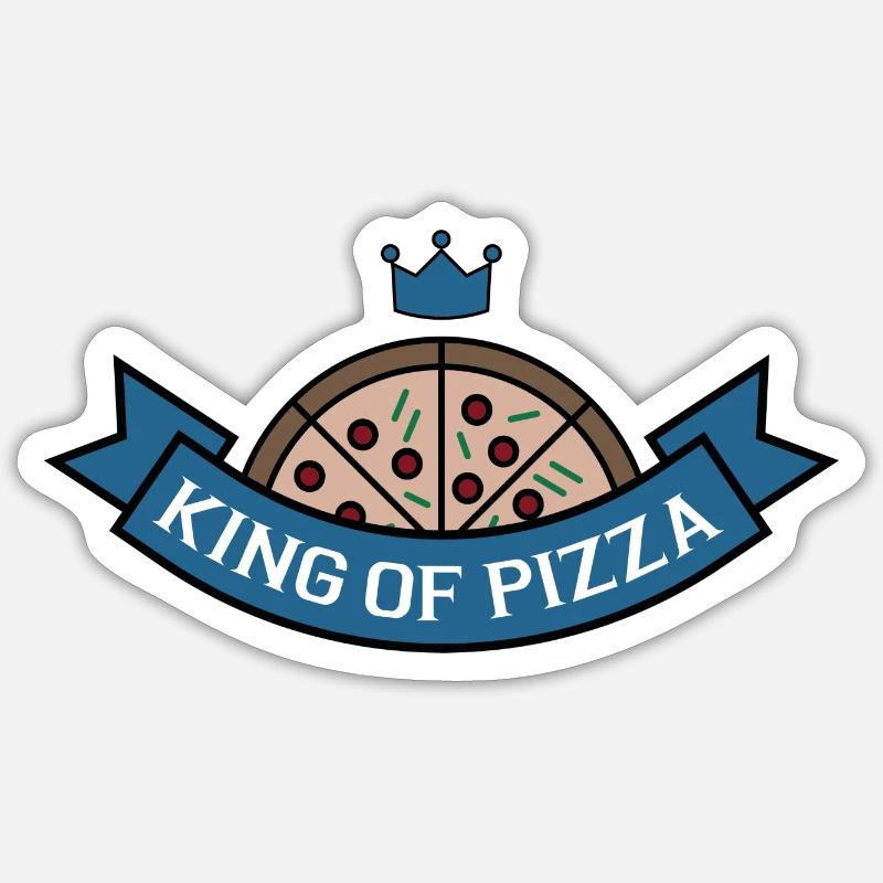 Pizza - Sticker taille S (10 x 10 cm) - blanc mat