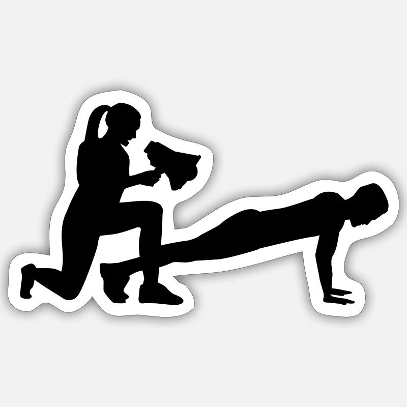 Fitnesstrainerin - Sticker Größe S (10 x 10 cm) - Mattweiß