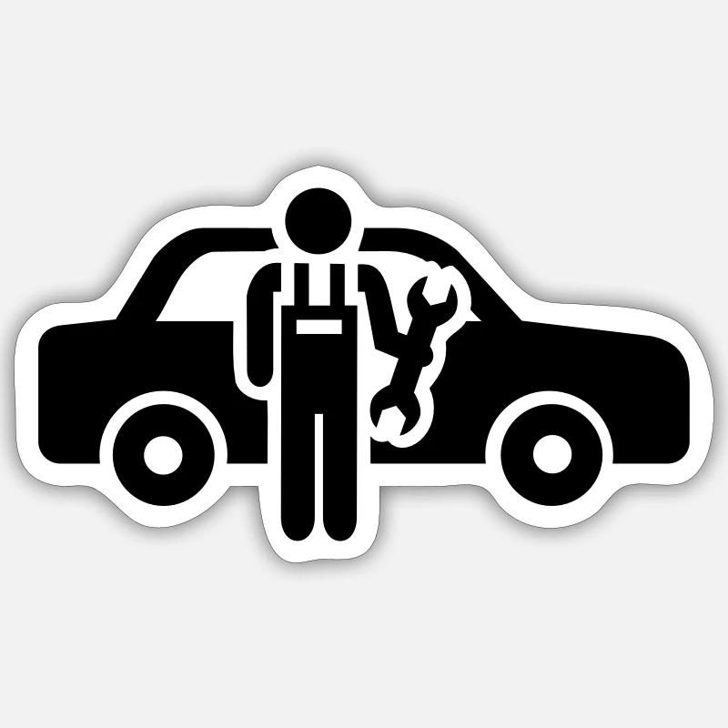 Motor mechanic - Sticker size S (10 x 10 cm) - white matte