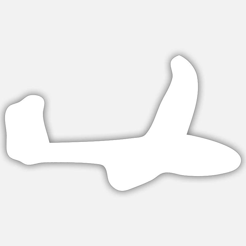 Glider Aerospace Aeroclub commande groupée - Sticker taille S (10 x 10 cm) - blanc mat