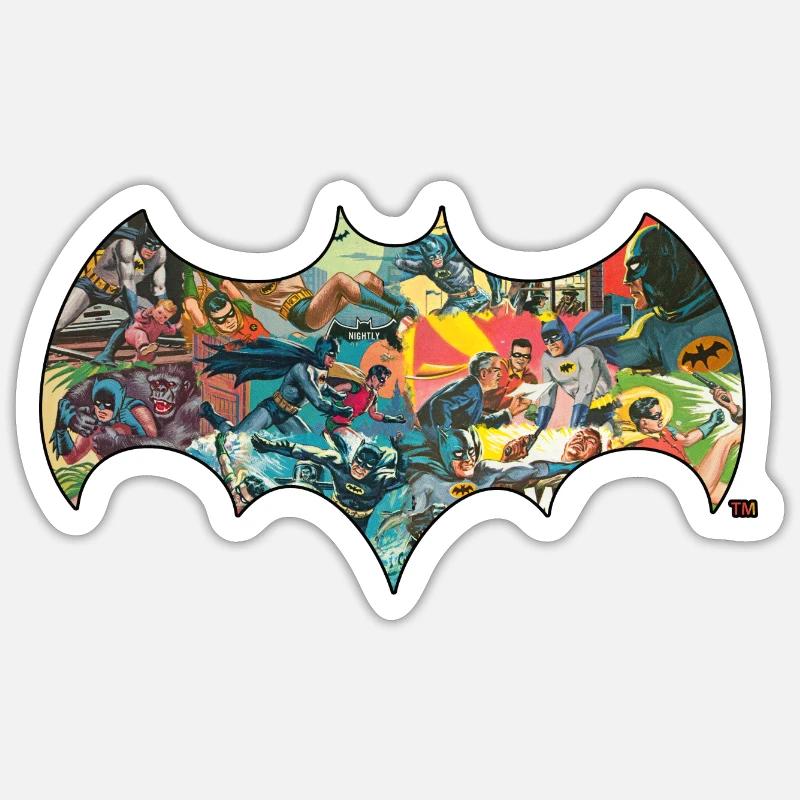 DC Comics Robin Bat Symbol Kampfszenen - Sticker Größe S (10 x 10 cm) - Mattweiß