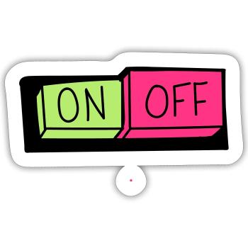 on und off button - Sticker Größe S (10 x 10 cm) - Mattweiß - Vorne