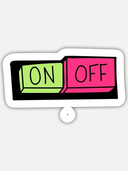 on und off button - Sticker Größe S (10 x 10 cm) - Mattweiß