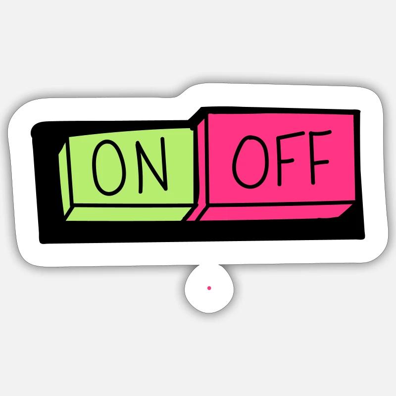 on und off button - Sticker Größe S (10 x 10 cm) - Mattweiß