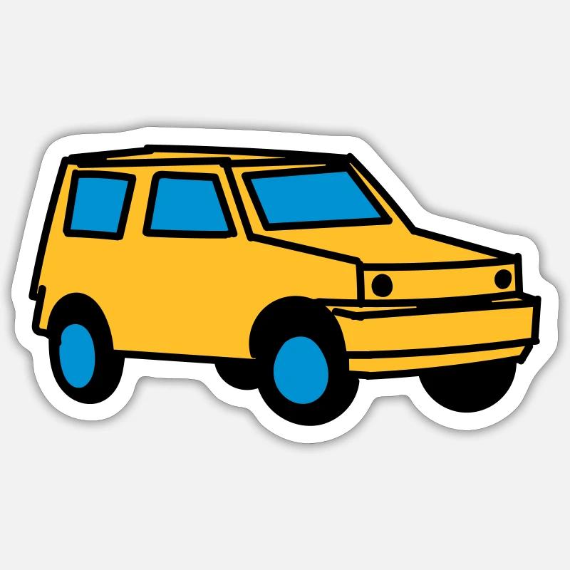 voiture - Sticker taille S (10 x 10 cm) - blanc mat