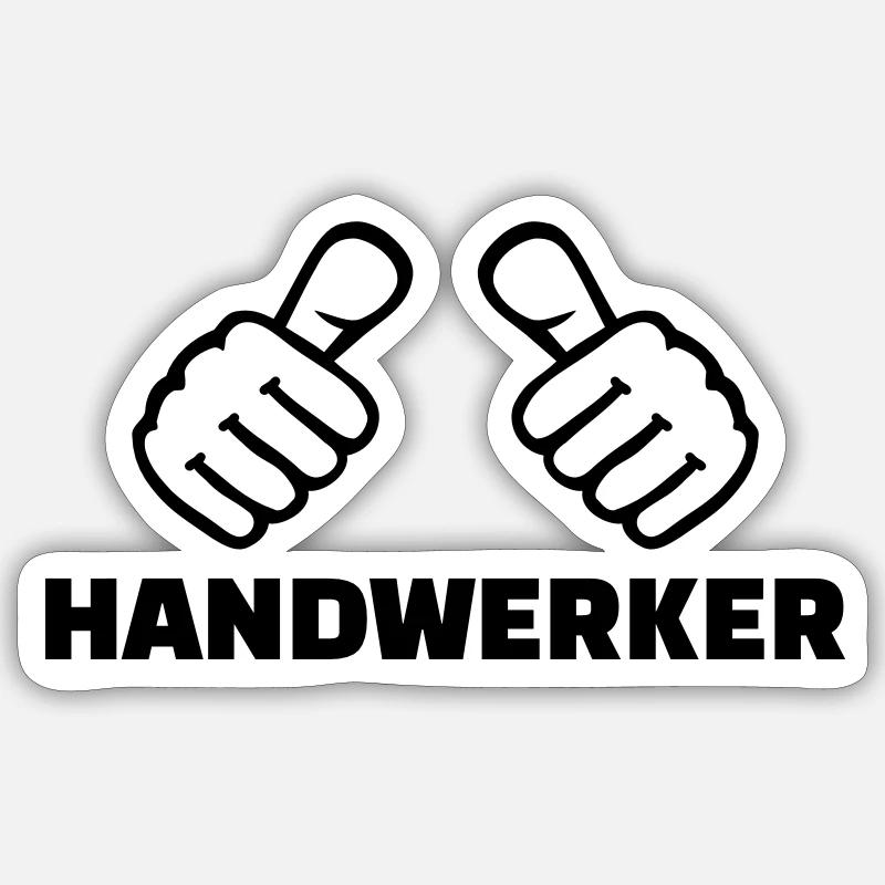 Handwerker - Sticker Größe S (10 x 10 cm) - Mattweiß