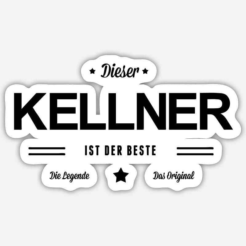 Bester Kellner - Sticker Größe S (10 x 10 cm) - Mattweiß