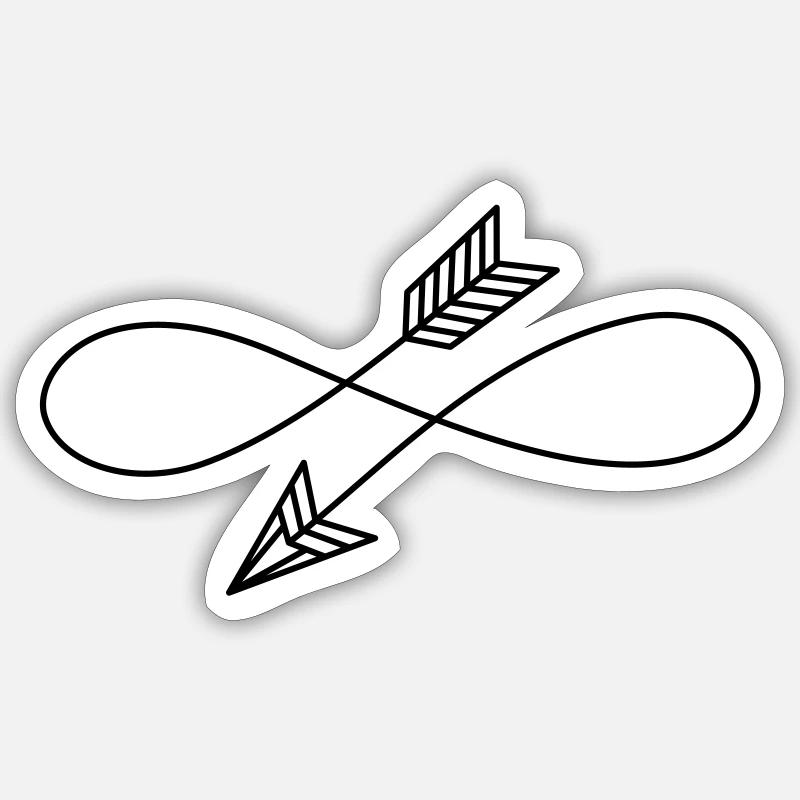 Infinity Pfeil, Beste Freunde, Liebe Freundin, Fun Sticker Größe S (10 x 10 cm)