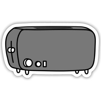 toaster bread toast - Sticker size S (10 x 10 cm) - white matte - Front