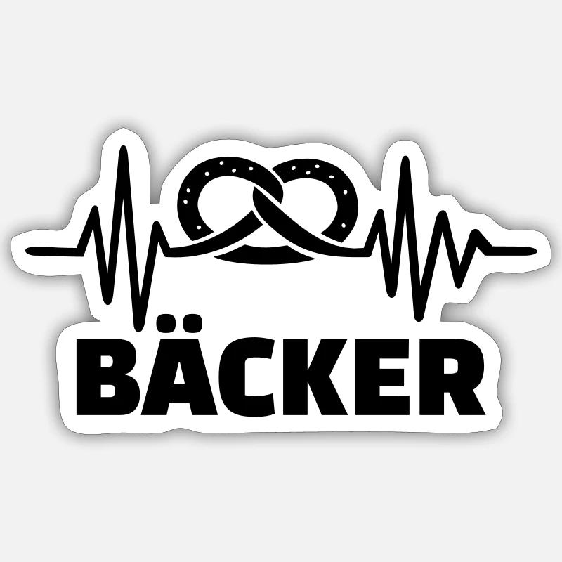 Bäcker - Sticker Größe S (10 x 10 cm) - Mattweiß
