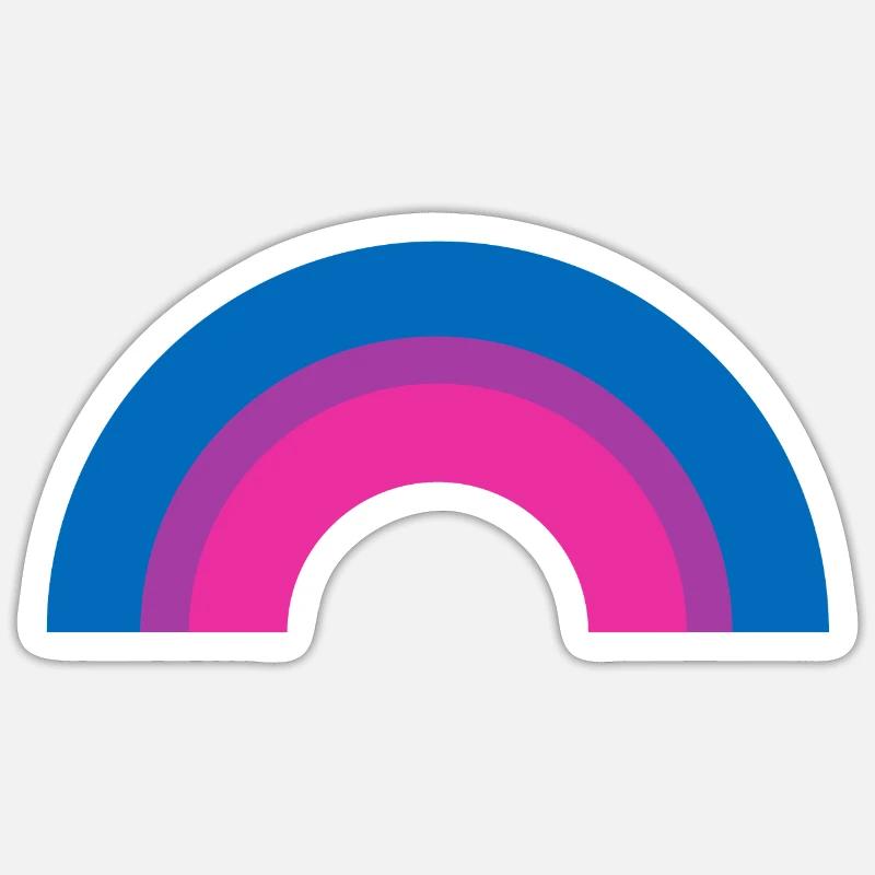 Bisexual Pride Flag Rainbow - Sticker size S (10 x 10 cm) - white matte