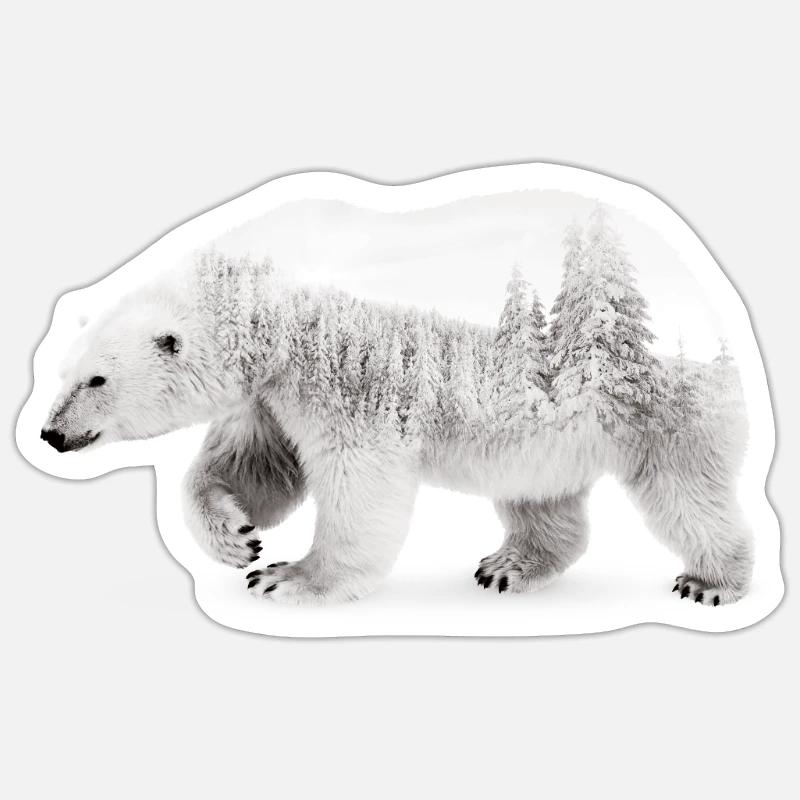 Arktischer Bär - Sticker Größe S (10 x 10 cm) - Mattweiß