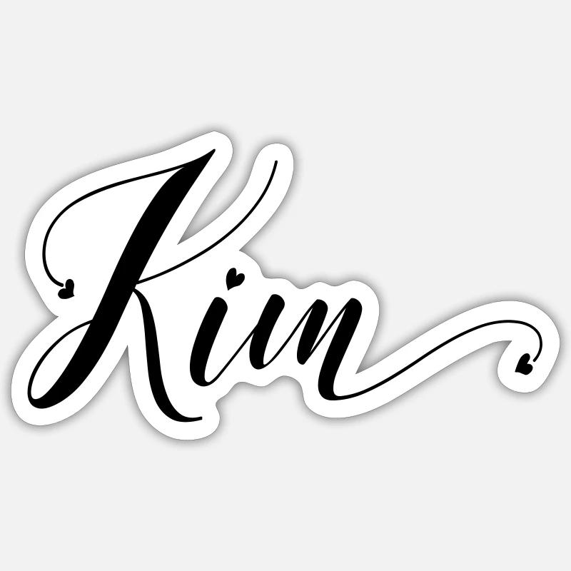 (kim) - Sticker Größe S (10 x 10 cm) - Mattweiß