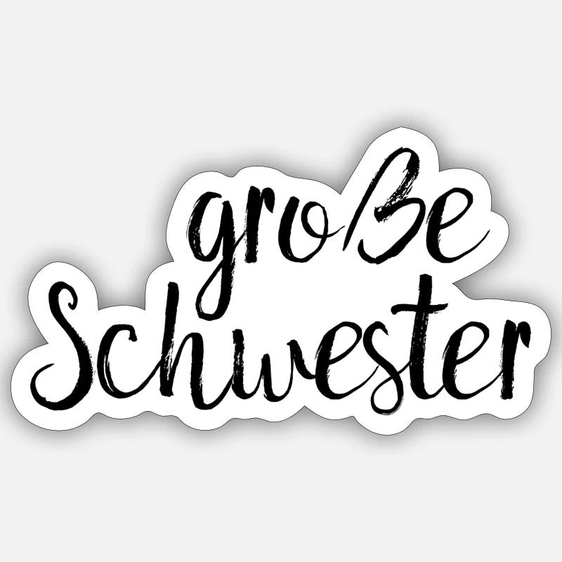 große Schwester - Sticker Größe S (10 x 10 cm) - Mattweiß