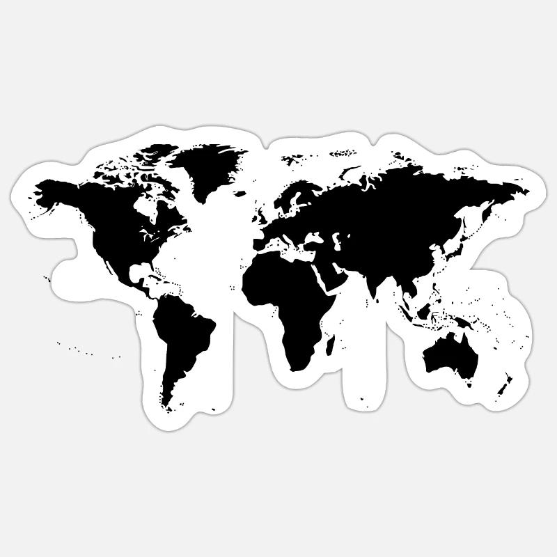 World map Sticker size S (10 x 10 cm)