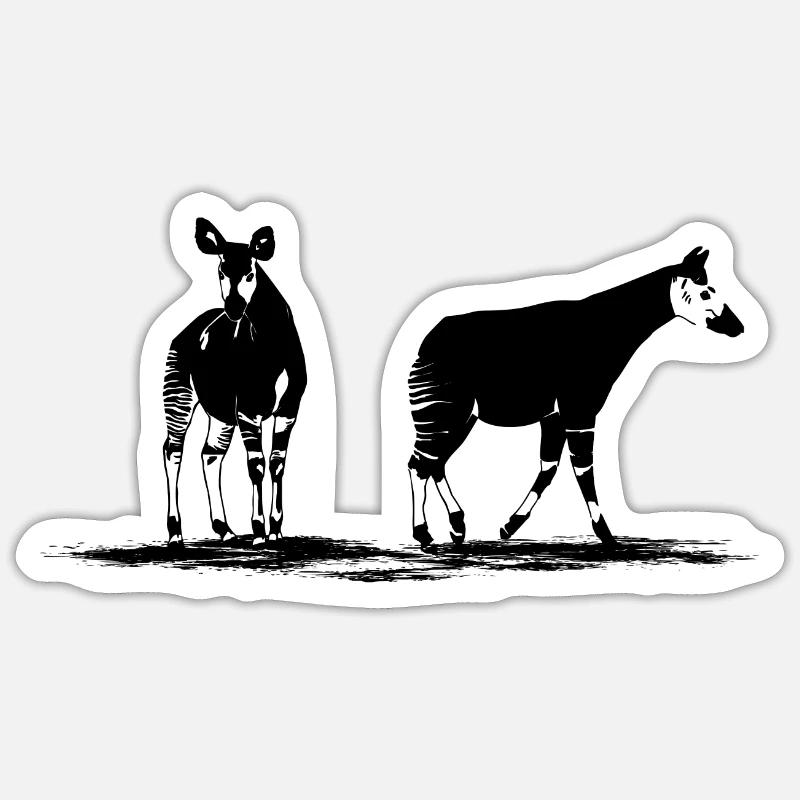 Okapi - Sticker Größe S (10 x 10 cm) - Mattweiß