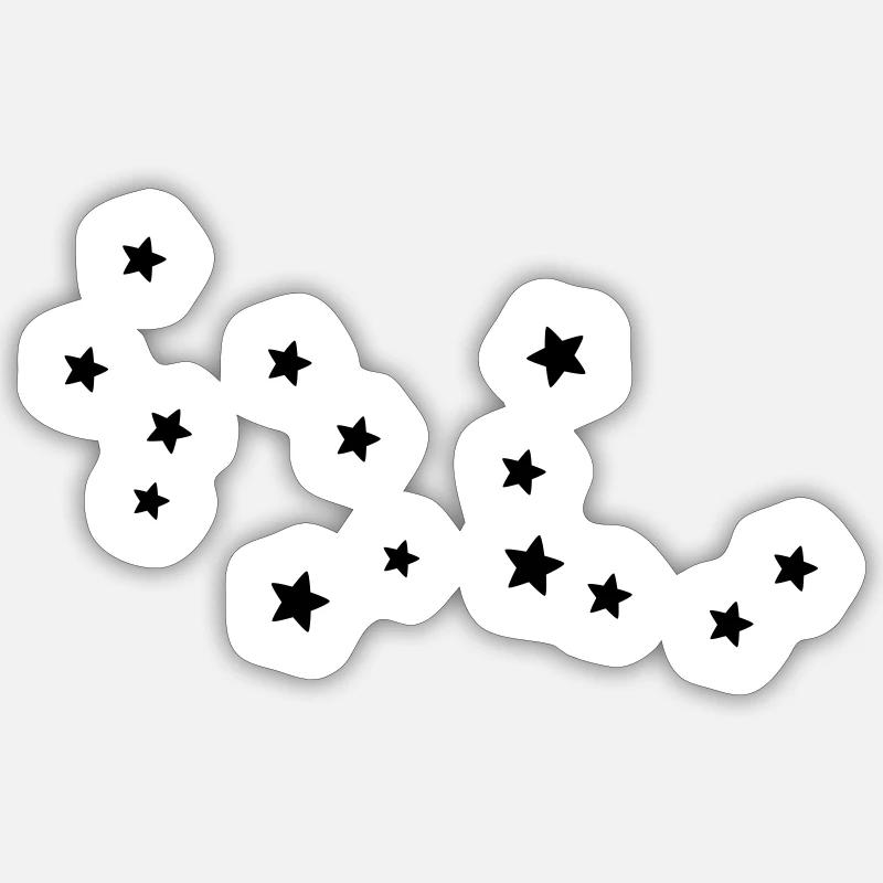 Sternbild Jungfrau - Sticker Größe S (10 x 10 cm) - Mattweiß
