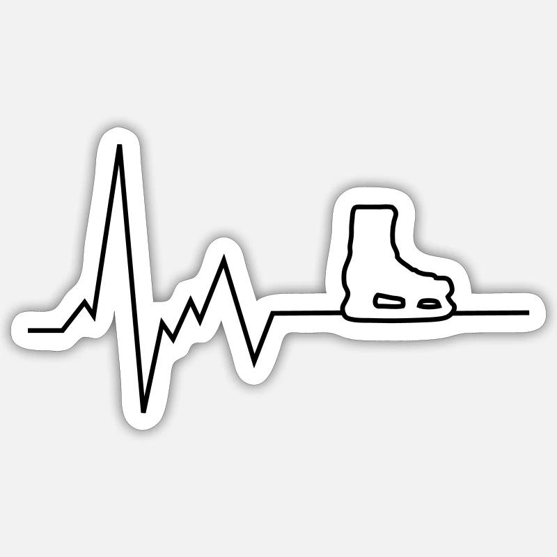 Patins à glace Heartbeat - Sticker taille S (10 x 10 cm) - blanc mat