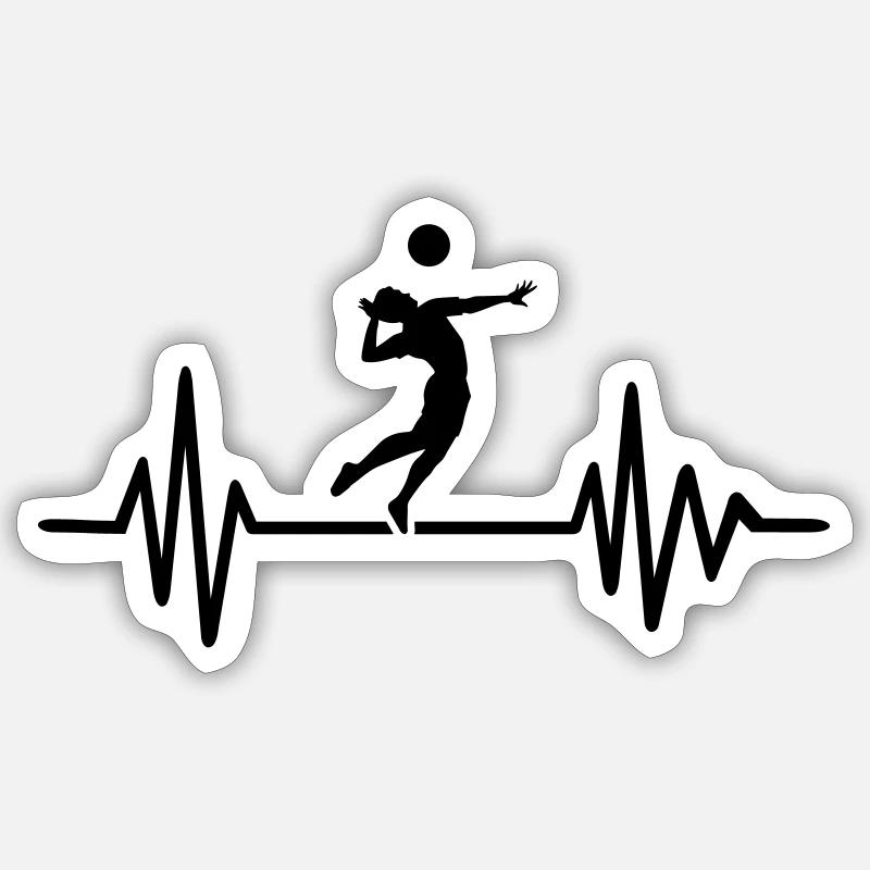 Volley-ball - Sticker taille S (10 x 10 cm) - blanc mat