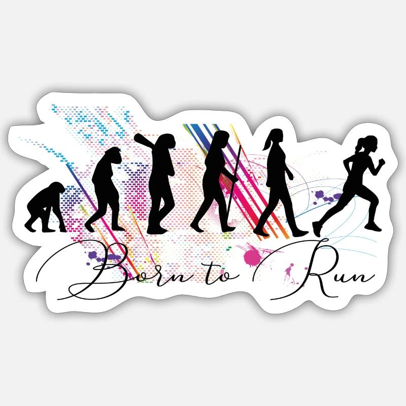 L'évolution du coureur - né pour courir Sticker taille S (10 x 10 cm)