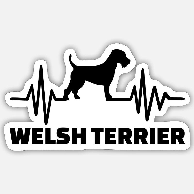 Welsh Terrier - Sticker taille S (10 x 10 cm) - blanc mat