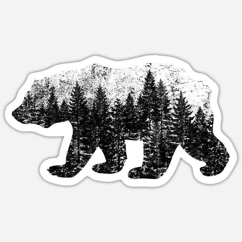 Bär (Wald, used) Sticker Größe S (10 x 10 cm)