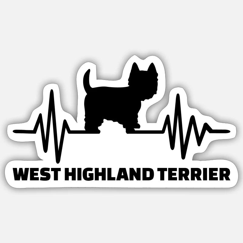 Westie - Sticker Größe S (10 x 10 cm) - Mattweiß