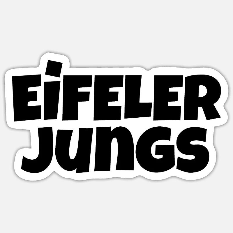 Eifeler Jungs (Schwarz) Männer aus der Eifel - Sticker Größe S (10 x 10 cm) - Mattweiß