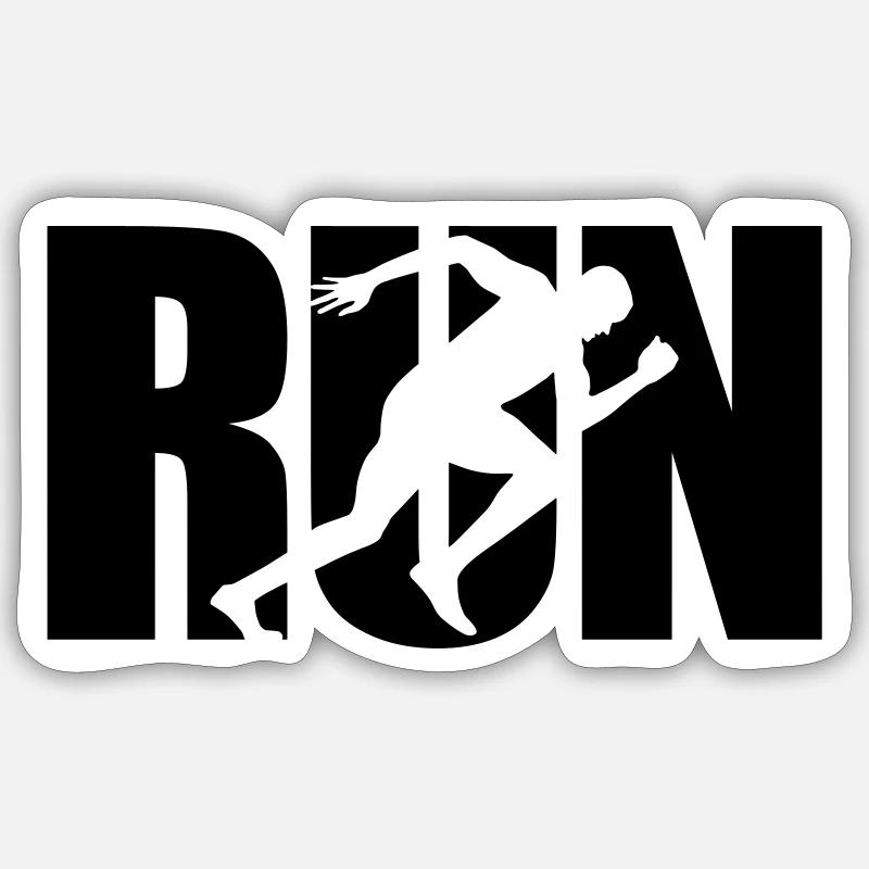 Run - Running - Sticker size S (10 x 10 cm) - white matte