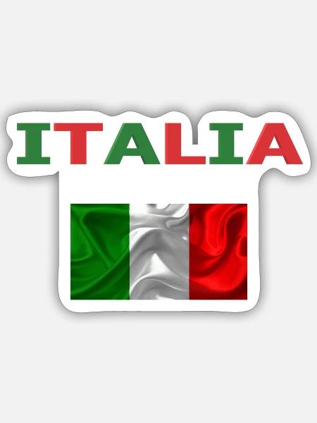 Fanartikel Italien - Sticker Größe S (10 x 10 cm) - Mattweiß