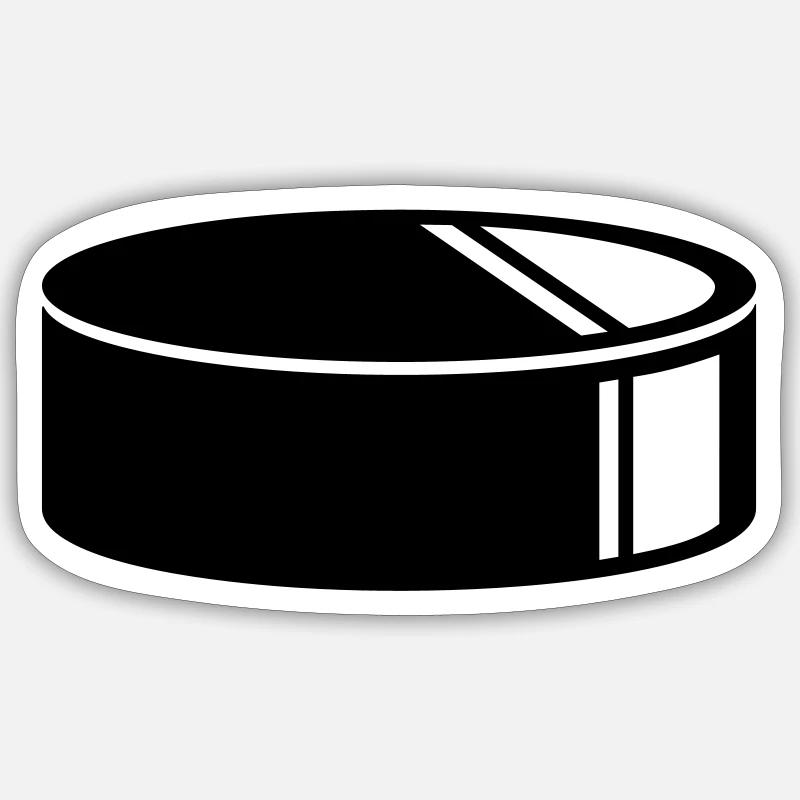 Puck Eishockey - Sticker Größe S (10 x 10 cm) - Mattweiß