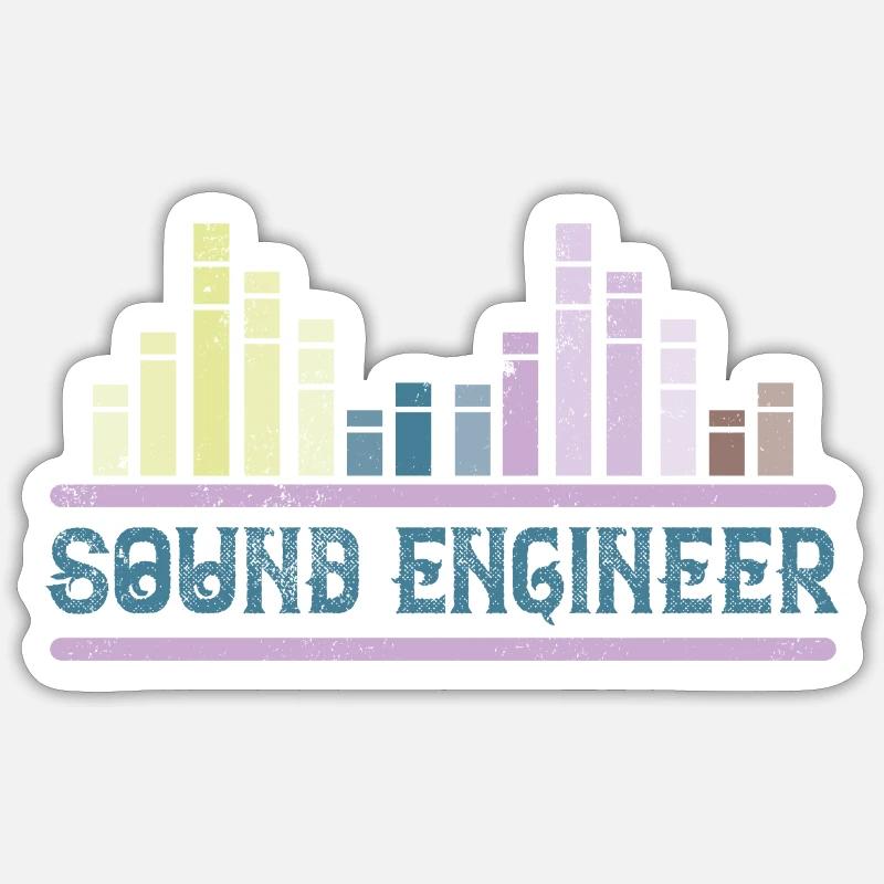 sound engineer - sound engineer - Sticker size S (10 x 10 cm) - white matte