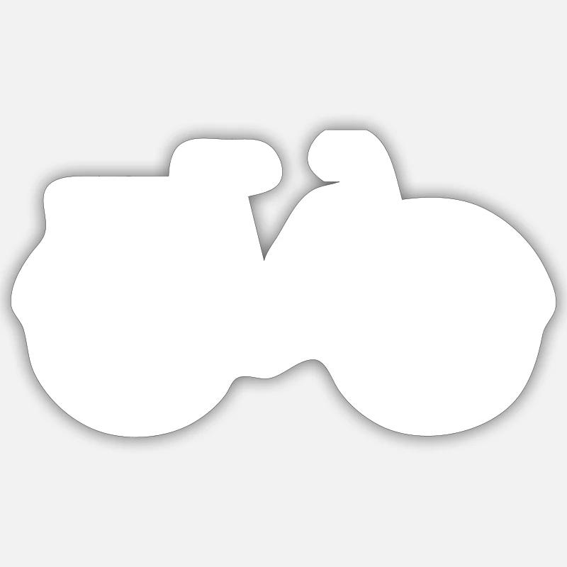 mobylette - Sticker taille S (10 x 10 cm) - blanc mat