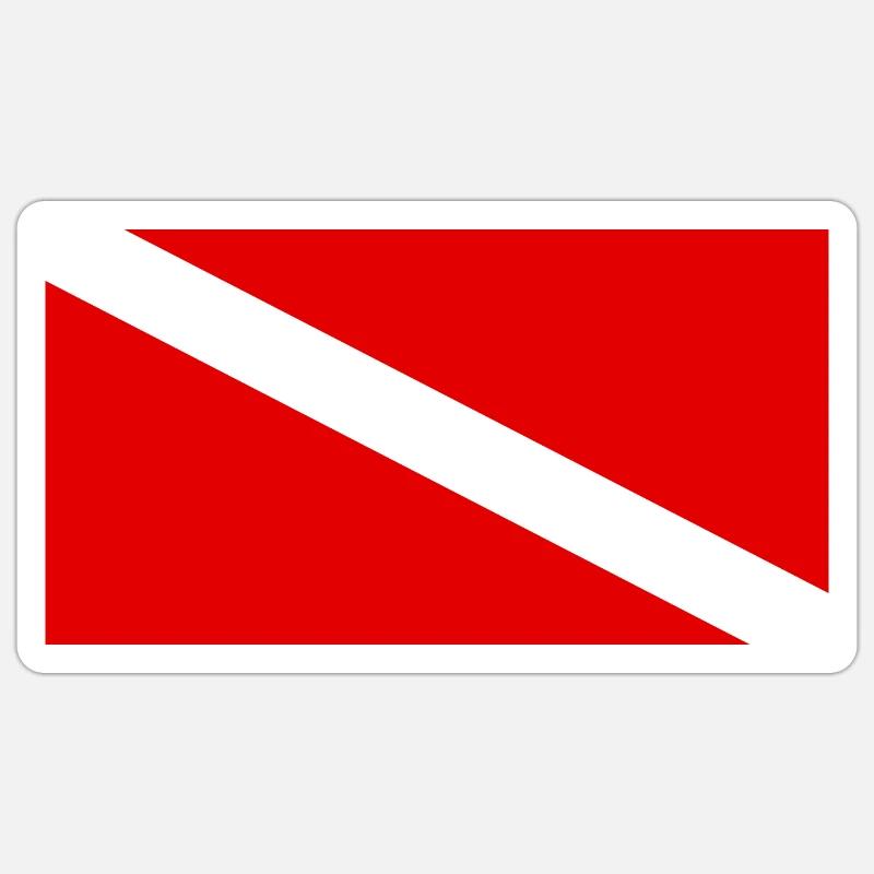 Pavillon de plongée Diving Flag Sticker taille S (10 x 10 cm)