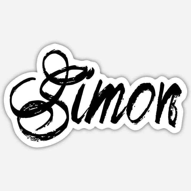 Simon - Sticker Größe S (10 x 10 cm) - Mattweiß